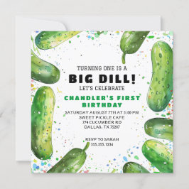 Convite Aniversário com Piada de Picles com Dill Engraçada