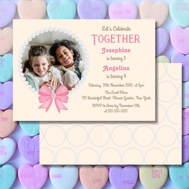 Convite Aniversário comum de Arco Rosa-Rosa-Branco (Criador carregado)