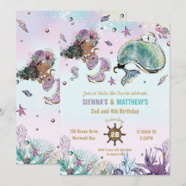 Convite Aniversário comum do Pirata de Baleia Sereia Casta