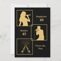 Aniversário comum Dobre o Dourado divertido preto