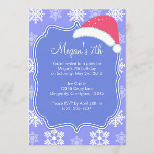 Convite Aniversário congelado do inverno do floco de neve