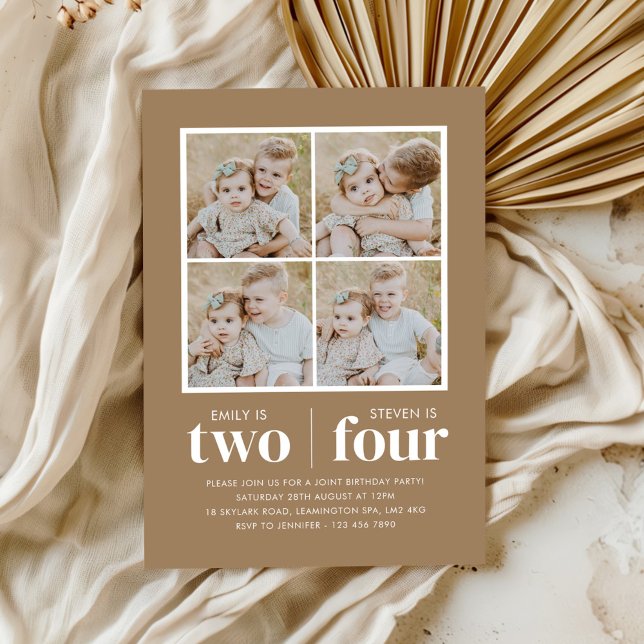 Convite Aniversário Conjunto de Colagem de Fotos (Criador carregado)