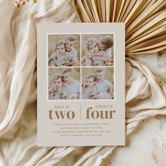 Convite Aniversário Conjunto de Colagem de Fotos (Criador carregado)