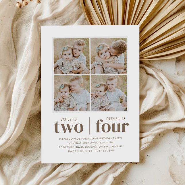 Convite Aniversário Conjunto de Colagem de Fotos (Criador carregado)