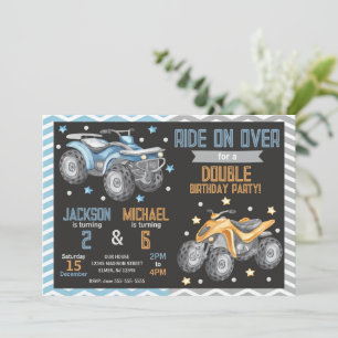 Convite Aniversário Conjunto de Quadriciclo 4 Rodas ATV