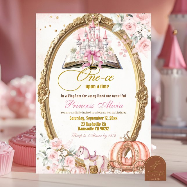 Convite Aniversário Conto de Fadas Rosa Abóbora de Outono (Criador carregado)