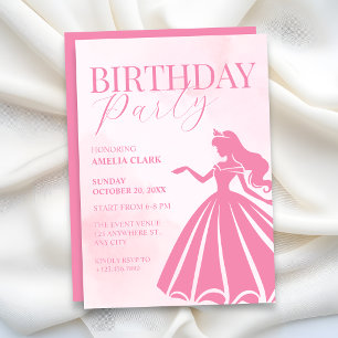 Convite Aniversário cor-de-rosa
