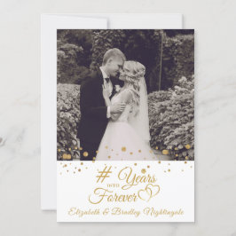 Convite Aniversário Corações de Ouro ANOS NO PARA SEMPRE F