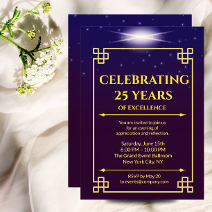 Convite Aniversário Corporativo Convidar Gradiente Azul Ro