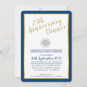 Convite ANIVERSÁRIO CORPORATIVO JANTAR o ouro moderno mari