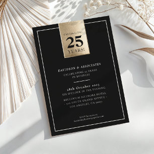 Convite ANIVERSÁRIO CORPORATIVO na moda negócio ouro negro