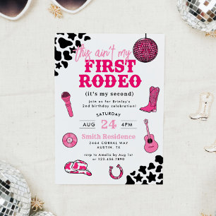 Convite Aniversário Cowgirl Disco Ain't My First Rodeo