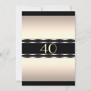 Convite Aniversário Creme Glam com Preto Grande