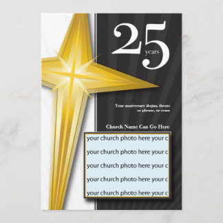 Convite Aniversário customizável da igreja de 25 anos
