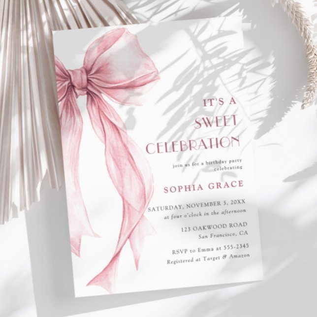 Convite Aniversário da Arco de Coquetes Rosa Super Elegant (Criador carregado)