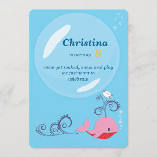 Convite Aniversário da Baleia Garota Marinheira