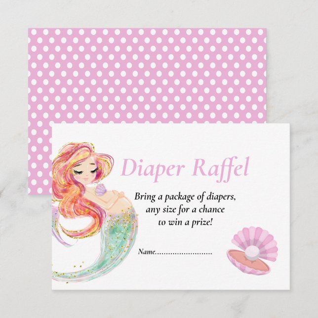 Convite Aniversário da Bebê Sereia Diape Raffel sob o Mar (Frente/Verso)