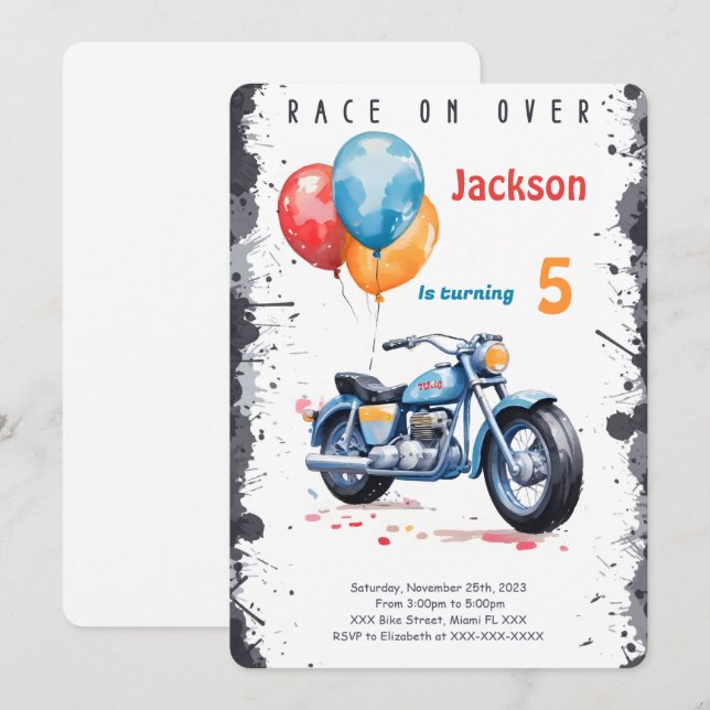 Convite Aniversário da Blue Bike (Frente/Verso)