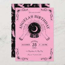 Aniversário da bola de cristal de lua rosa negra