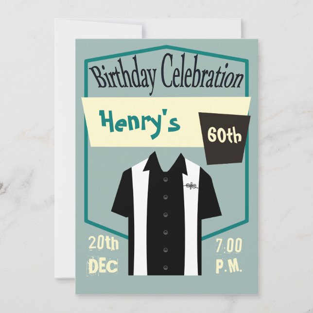 Convite Aniversário da Boliche de Hipster (Frente)