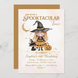 Convite Aniversário da Bruxa do Dia das Bruxas do Dia das 