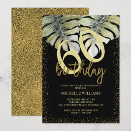Convite Aniversário da Caligrafia Dourada Elegante