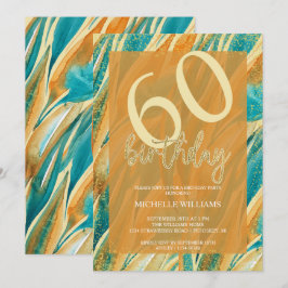 Convite Aniversário da Caligrafia Dourada Elegante