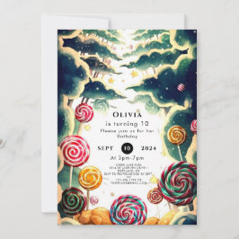 Convite Aniversário da Candyland Cólita Personalizada
