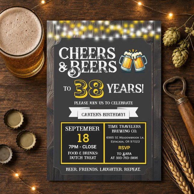 Convite Aniversário da Cervejaria: Cheers e Cervejas para  (Criador carregado)