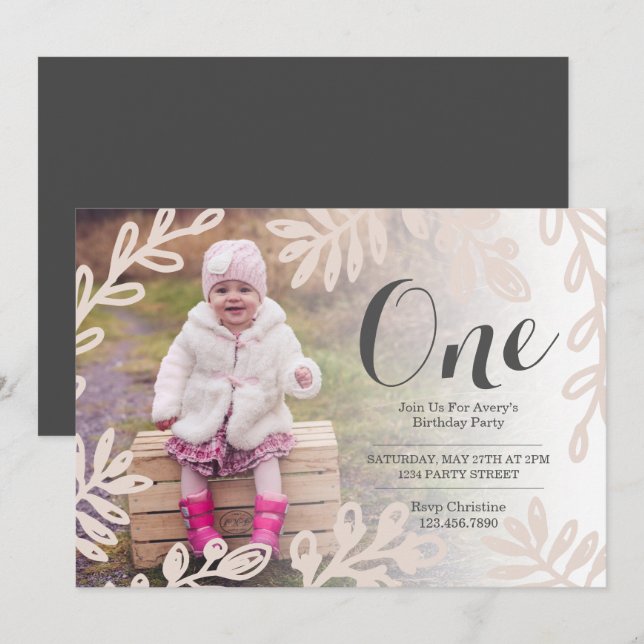 Convite Aniversário da Colheita de Flores (Frente/Verso)