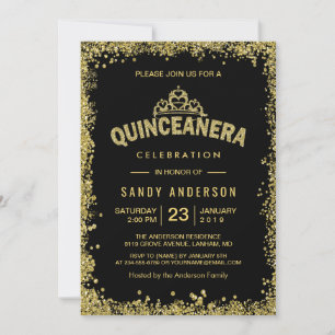 Convite Aniversário da Coroa de Quinceanera 15