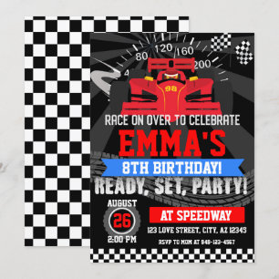 Convite Aniversário da corrida de carros da Red Race