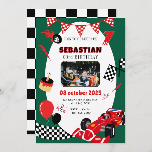 Convite Aniversário da Corrida Verde e Negra - Com Foto (Frente/Verso)