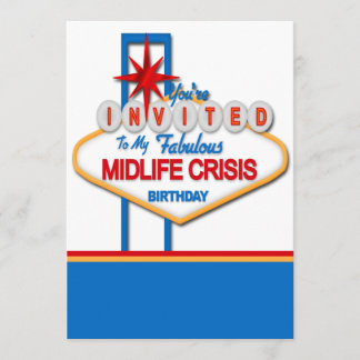 Convite Aniversário da crise do Midlife do estilo de Vegas