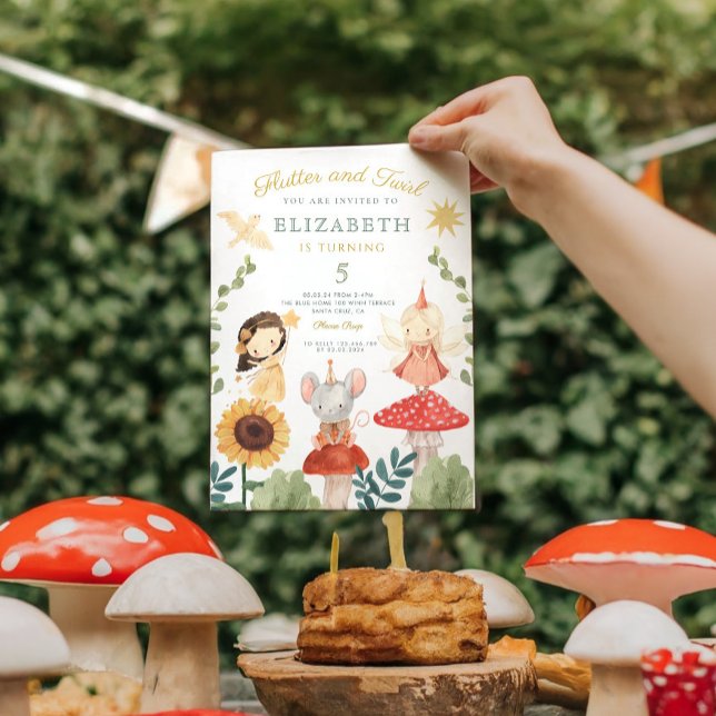 Convite Aniversário da Fada Encantada e Encantada de Flutu (Criador carregado)