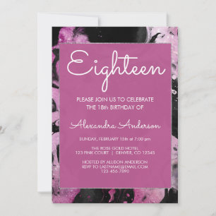 Convite Aniversário da faísca de mármore roxa do brilho