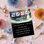 Convite aniversário da festa da Trendy Retro aniversário d<br><div class="desc">Prepare-se para a festa como se fosse 2000! Junte-se a nós por uma celebração de aniversário estimada para 2000!" Estes convites são o vosso bilhete para uma explosão do passado, enquanto o transportamos de volta para a era icônica dos anos 2000. Apresentando um design divertido e nostálgico, eles definiram o...</div>