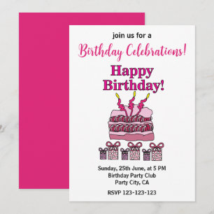 Convite Aniversário da festa de aniversário feliz aniversá