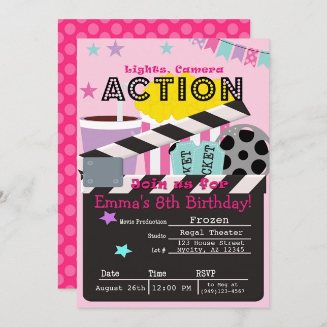 Convite Aniversário da Festa de Cinema Rosa (Frente/Verso)