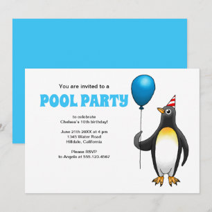 Convite Aniversário da Festa de Piscina de Verão
