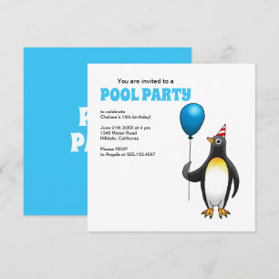 Convite Aniversário da Festa de Piscina de Verão