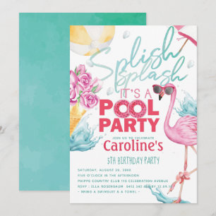 Convite Aniversário da Festa de Piscinas