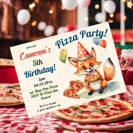 Convite Aniversário da Festa de Pizza de Fox Cuja Pizza É