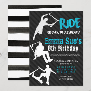 Convite Aniversário da Festa do Skate Azul