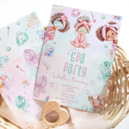 Convite Aniversário da Festa Spa de Menina Negra