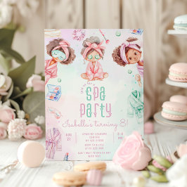 Convite Aniversário da Festa Spa de Menina Negra