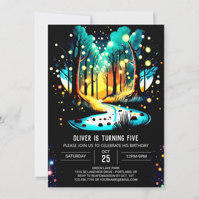 Convite Aniversário da Floresta Encantada de Bombeiros (Frente)