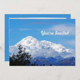 Convite Aniversário da Foto de Neve da Montanha Denali Ala