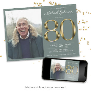 Convite Aniversário da Foto do Clássico Verde do Texto D