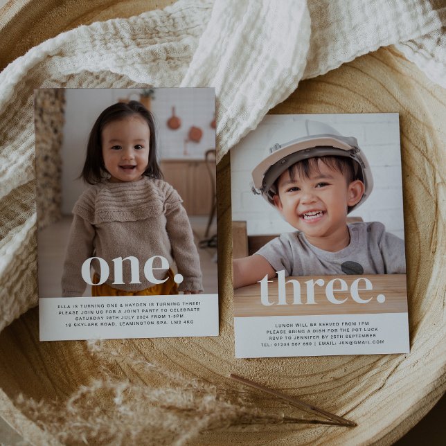 Convite Aniversário da Foto em Conjunto Duplo Lado - Menin (Criador carregado)